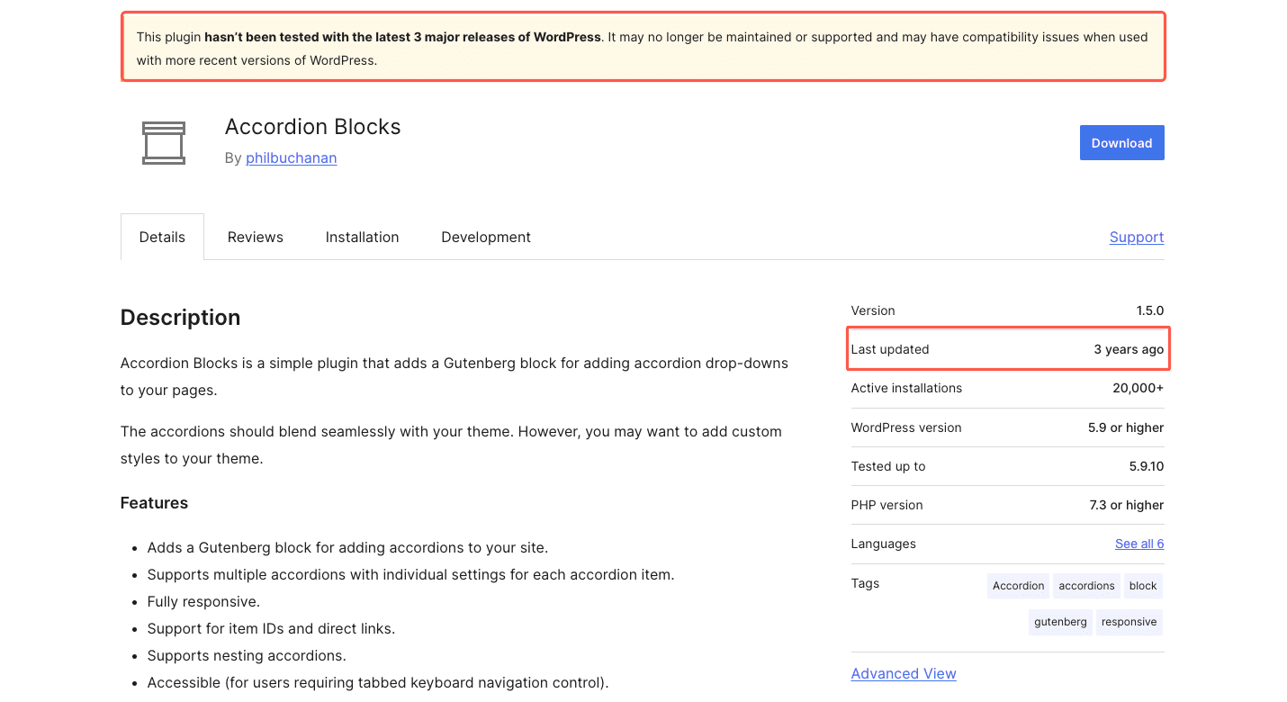 Outdated plugin