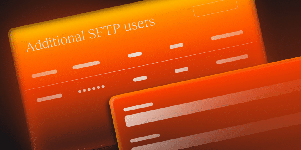 An illustration representing the dialog in MyKinsta for adding additional SFTP users.