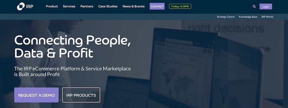 Ein Screenshot der Website von IRP Commerce.