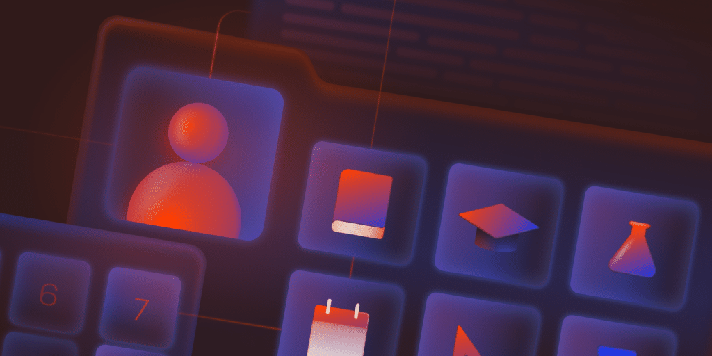 An illustration shows a video display and a keyboard with icons representing online education elements.