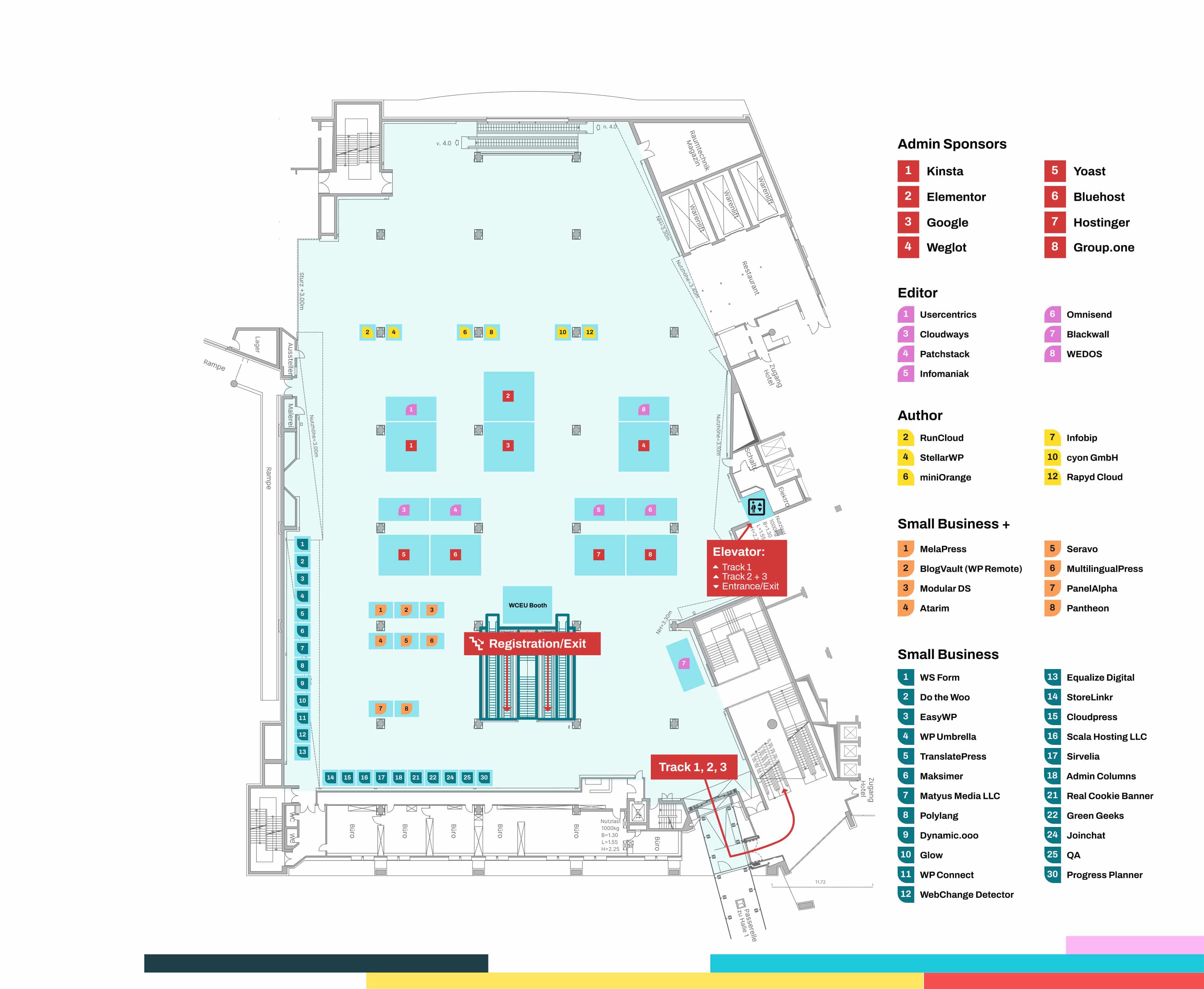 Mapa de la zona de patrocinadores en WCEU 2025