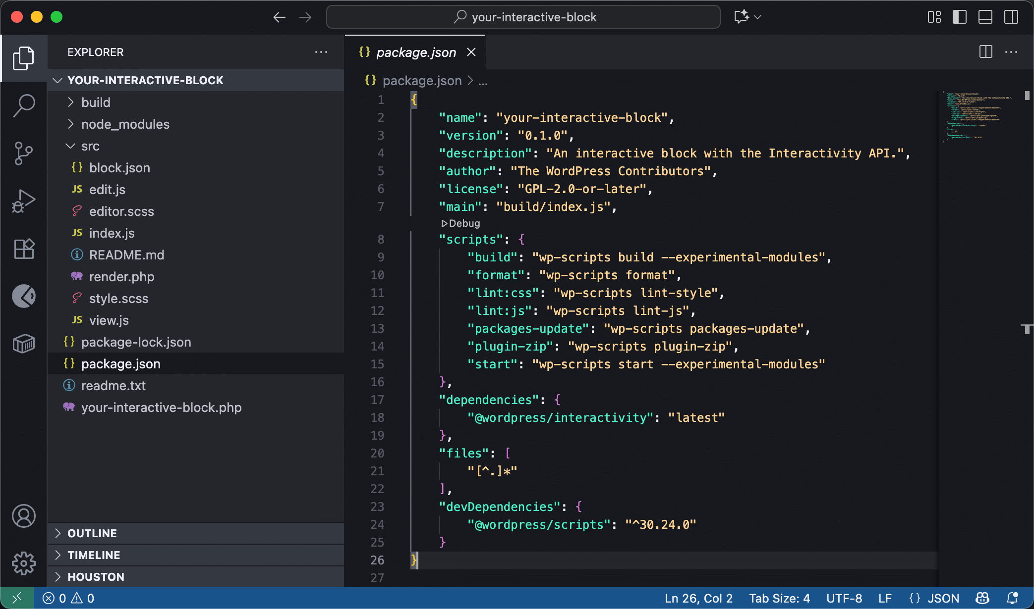 @wordpress/create-block-interactive-templateによるインタラクティブブロックのプロジェクト