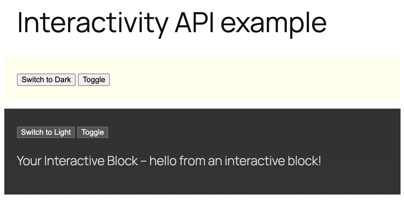 @wordpress/create-block-interactive-templateによるインタラクティブブロックの例