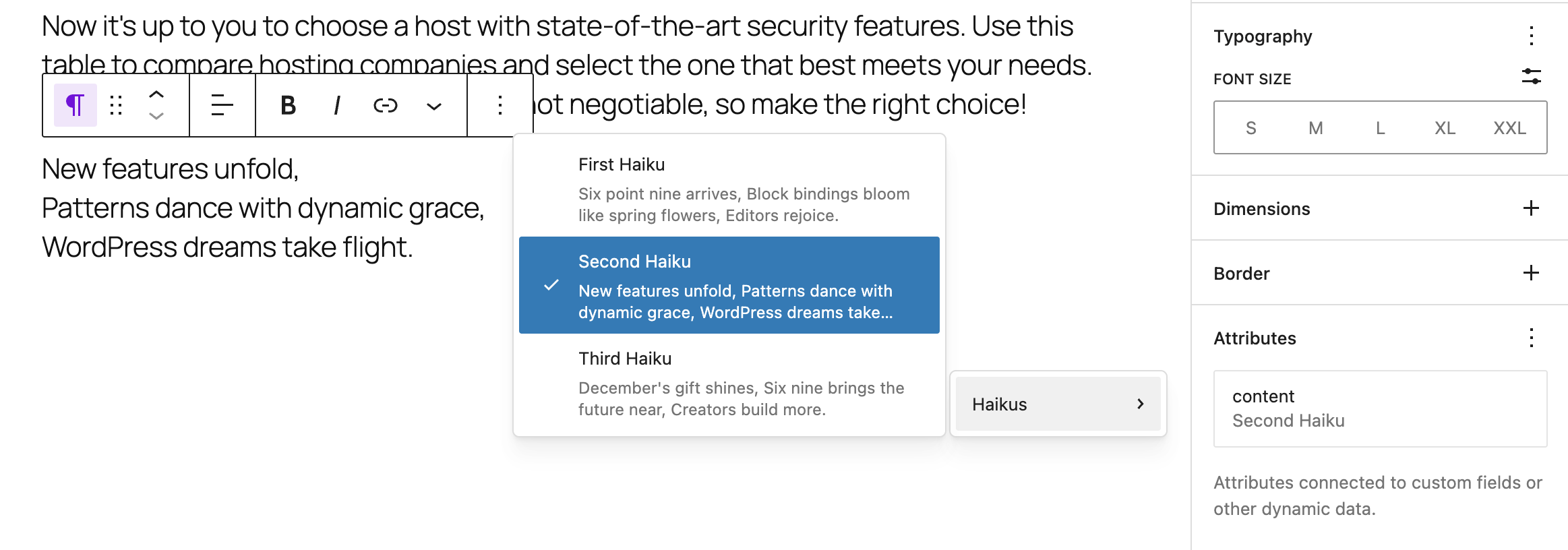 La UI Block Bindings in WordPress 6.9