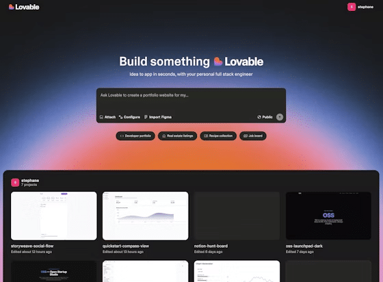 De gebruikersinterface van Lovable met een overzicht van een headless WordPress-websiteproject.