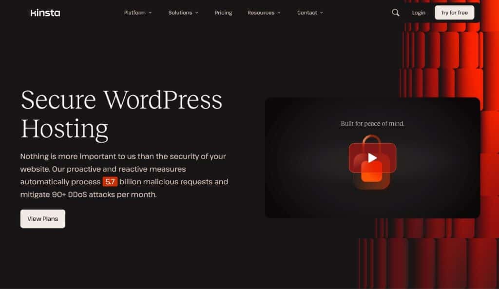 L'hébergement WordPress sécurisé de Kinsta.