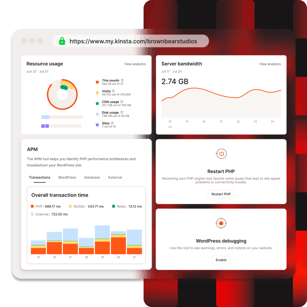 The MyKinsta dashboard
